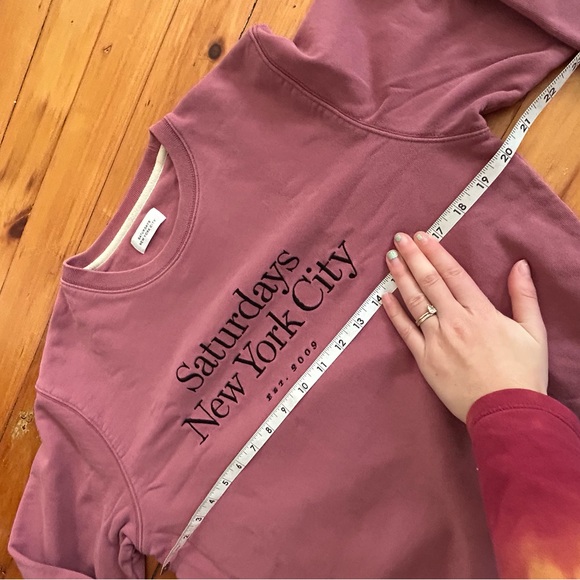 ☀️3/$25 Saturdays NYC Bowery Miller Standard Crew sweatshirt in a mauve large - Picture 7 of 11